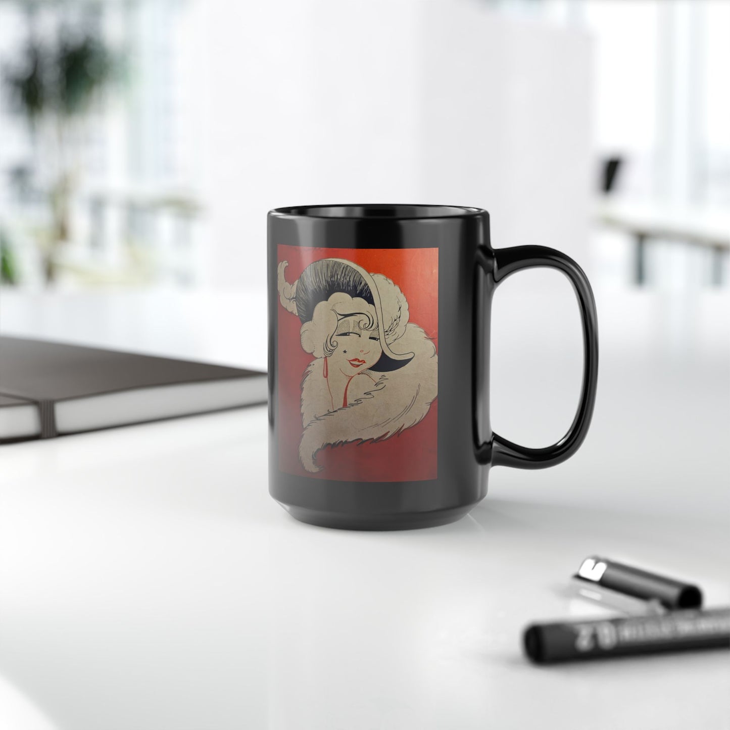 Timeless Fashion Classic Black Mug, (11oz, 15oz)