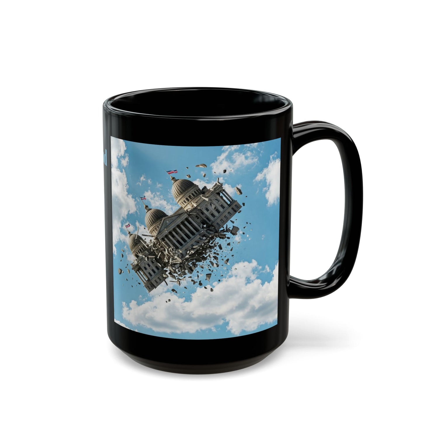 United We Stand Black Mug, Patriotic American Coffee Cup USA Pride Mug.