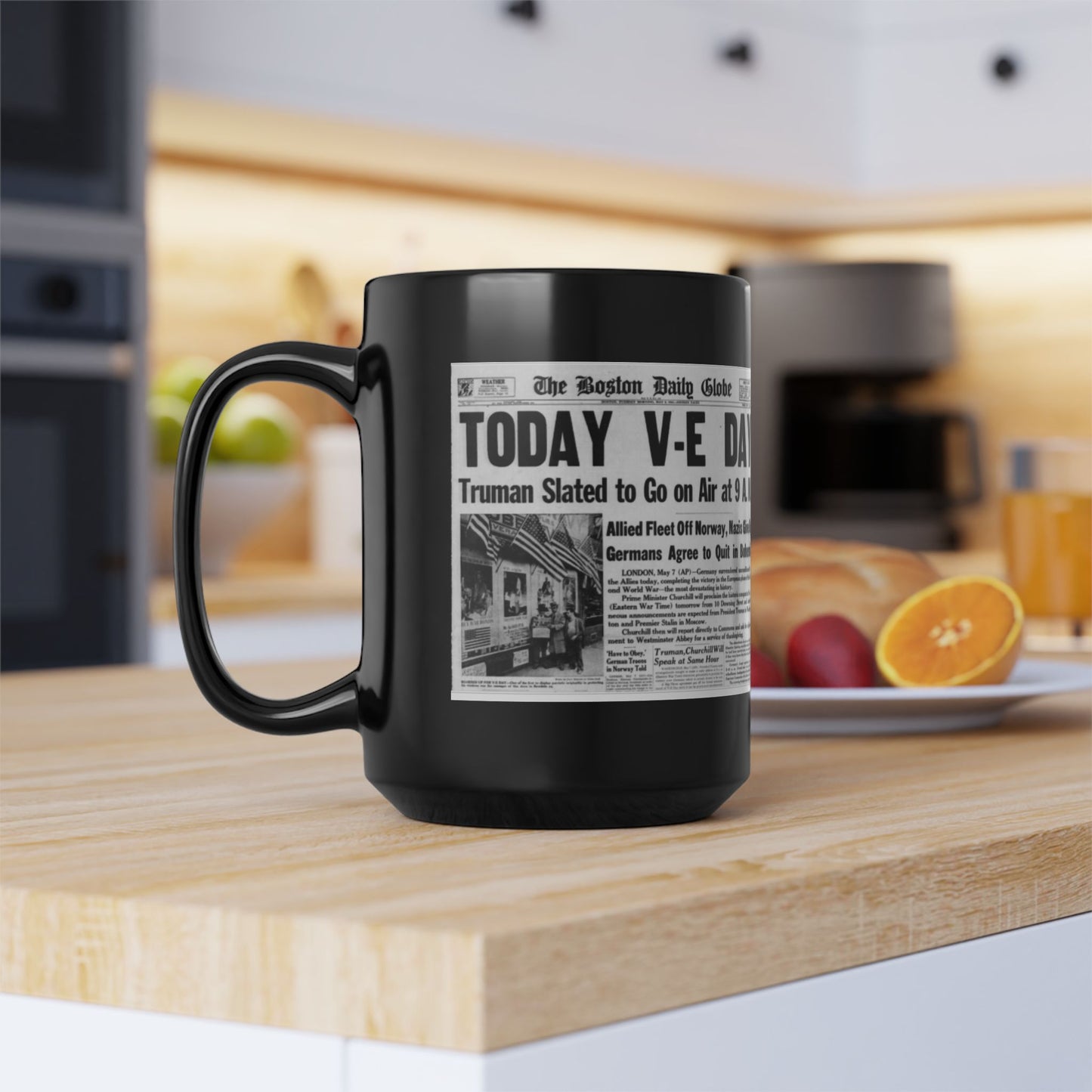 WWII - V-E Day, Black Mug (11oz, 15oz)