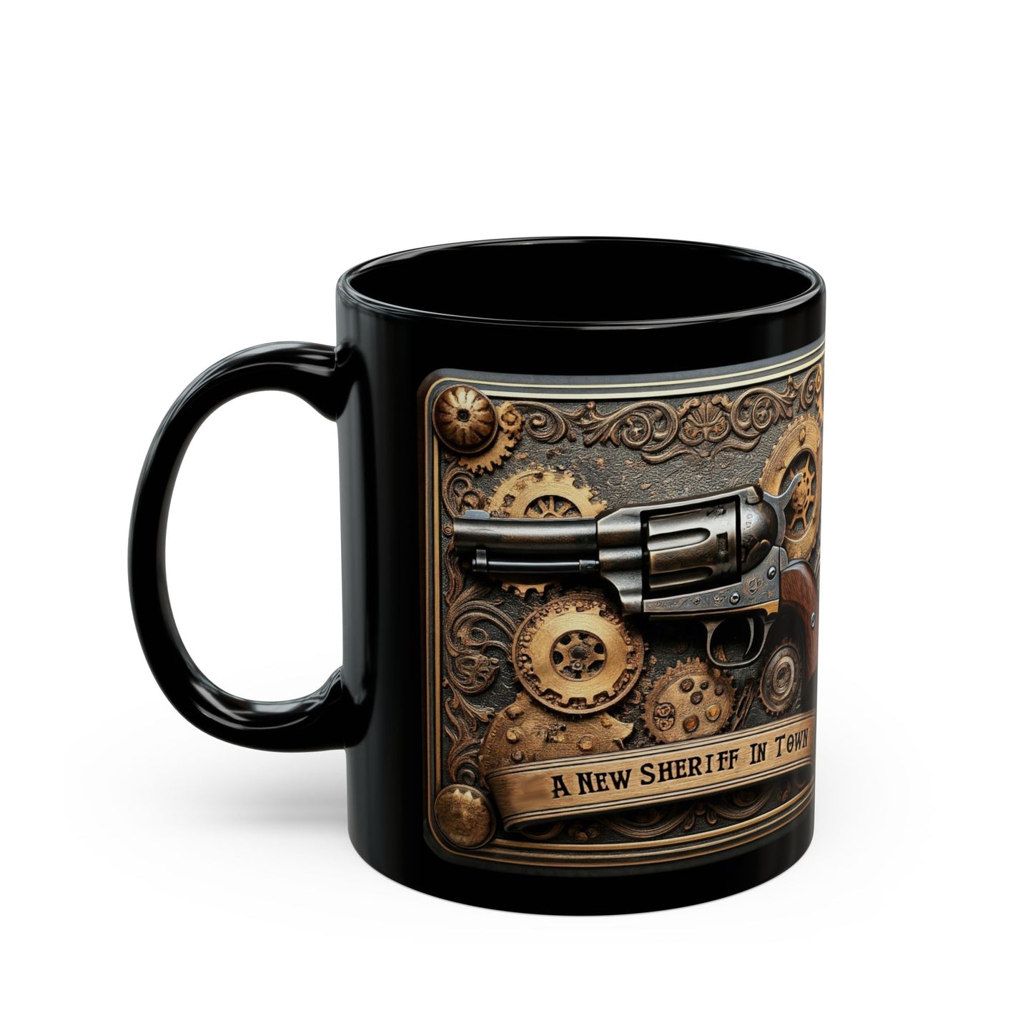 Trump Sheriff - Peace Through Strength Black Mug (11oz, 15oz)