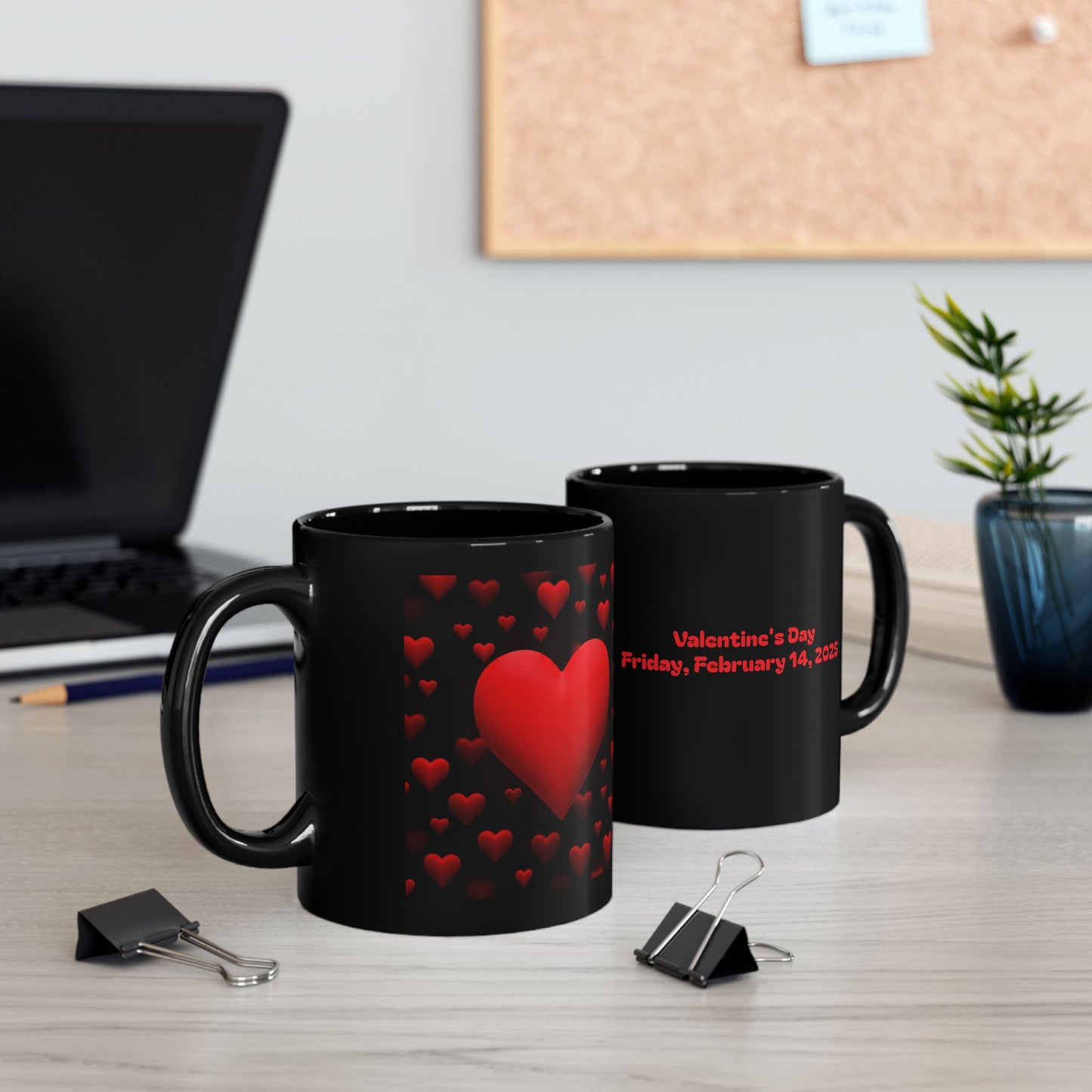 Valentine's Day Hearts For All Black Mug (11oz, 15oz)