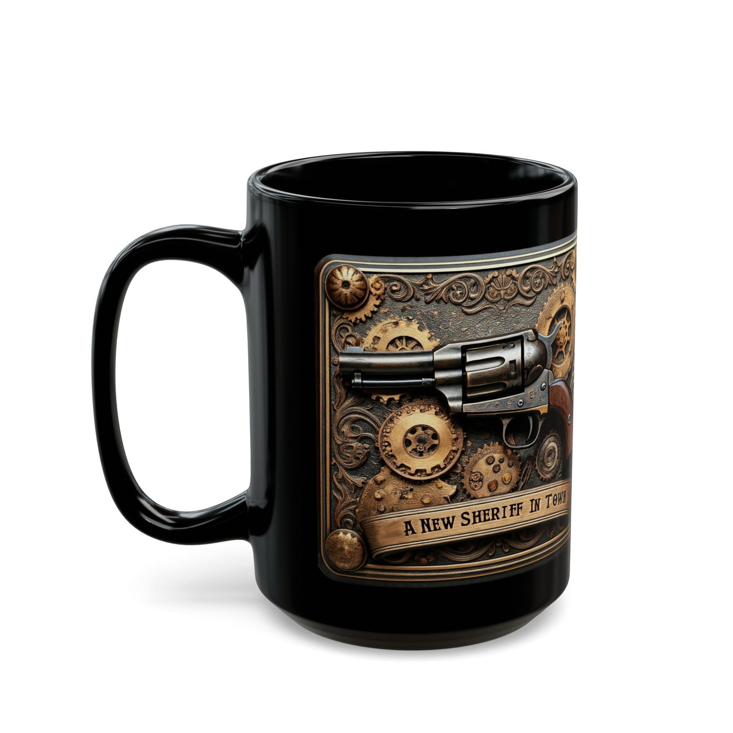 Trump Sheriff - Peace Through Strength Black Mug (11oz, 15oz)