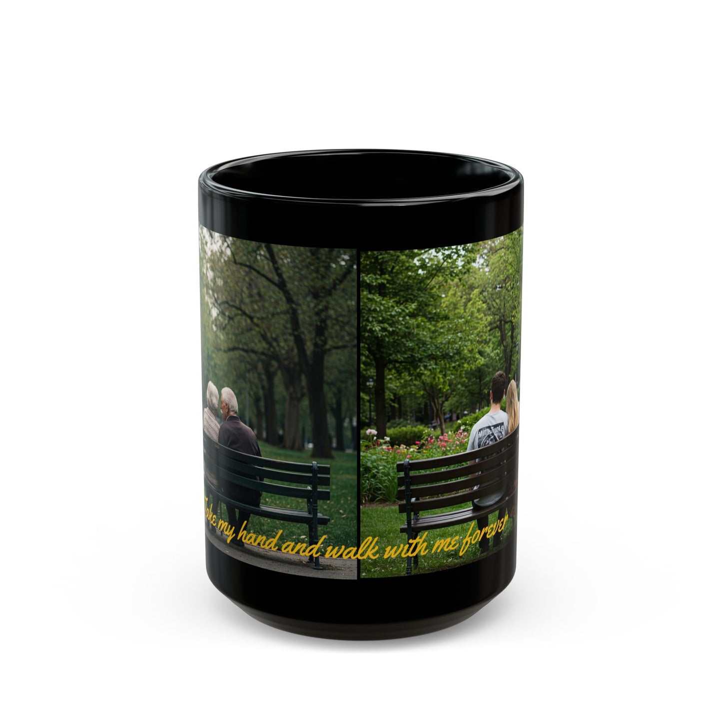 Walk with Me forever Adorable Black Mug (11oz, 15oz)