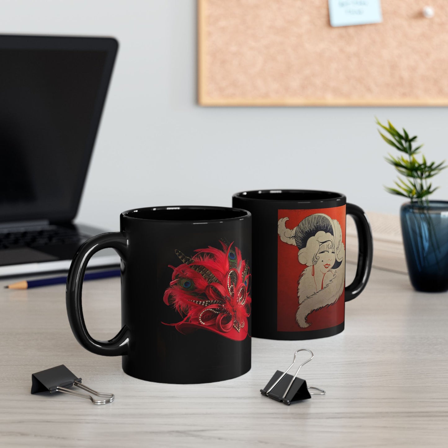 Timeless Fashion Classic Black Mug, (11oz, 15oz)