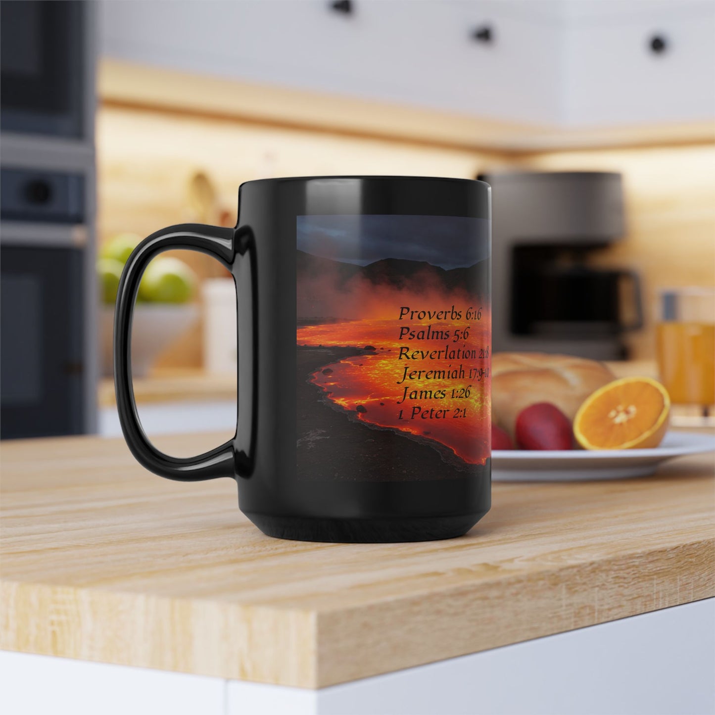 Deceive Not, Firey Lake Black Mug (11oz, 15oz)