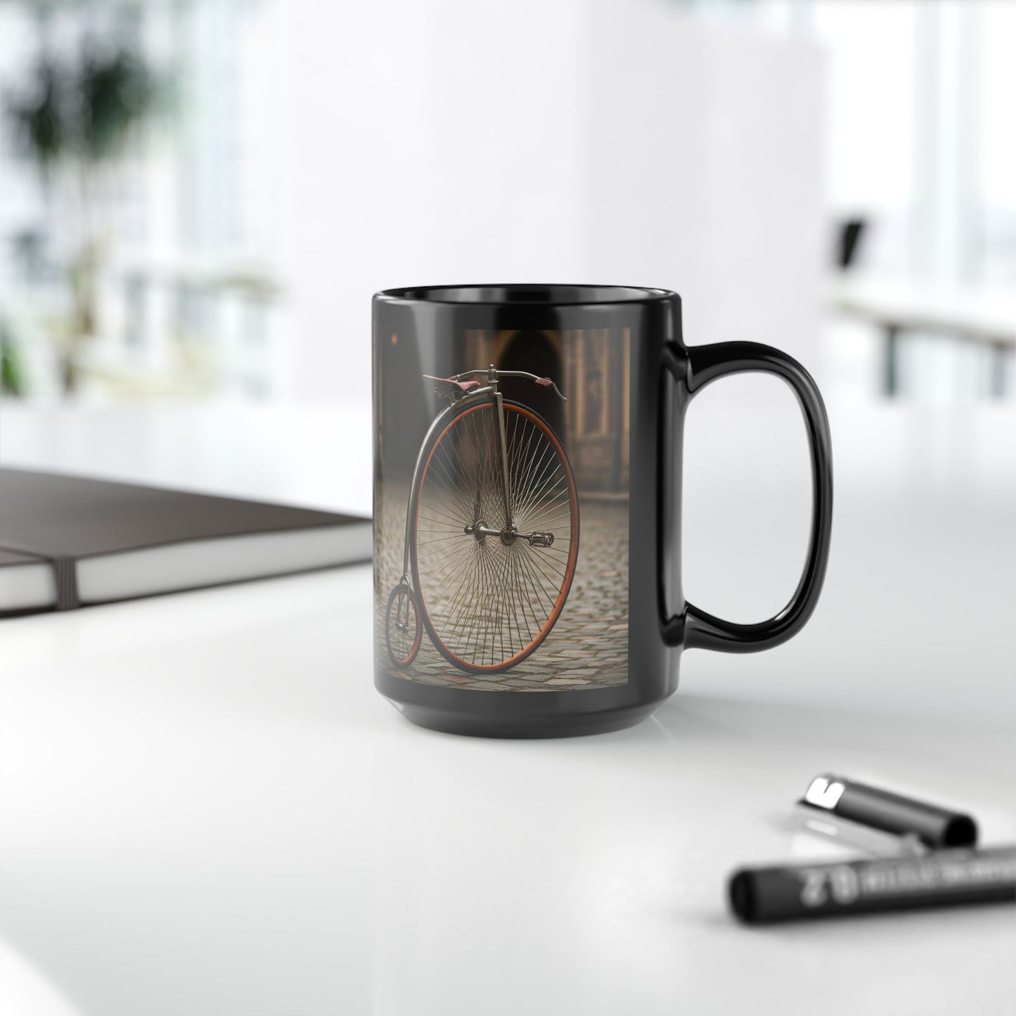 Vintage Penny-Farthing Black Mug (11oz, 15oz)