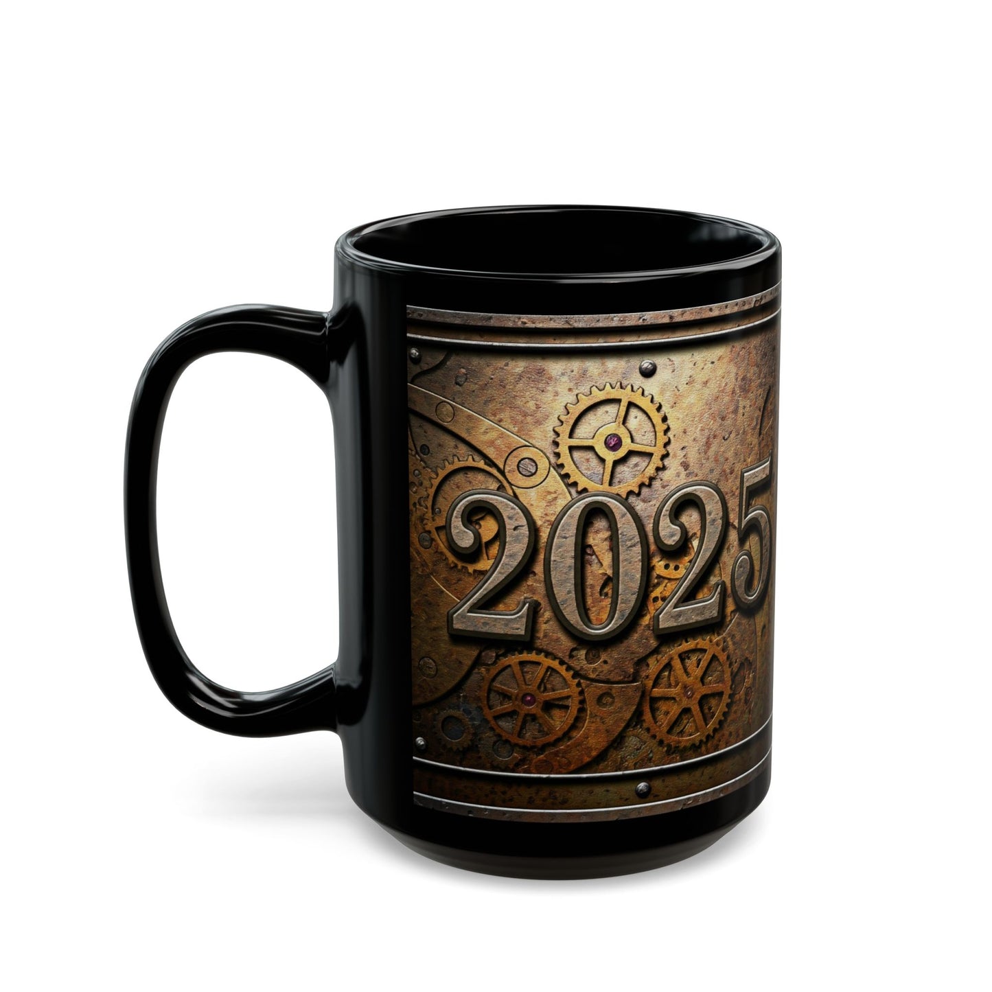 Steampunk Happy New Year 2025 Design, (11oz or 15oz)