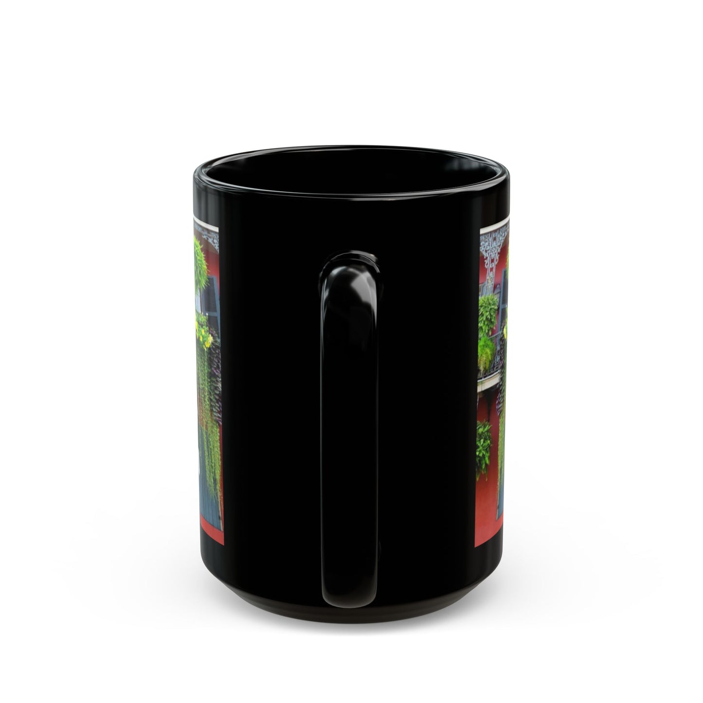 Mardi Gras, French Quarter Architecture design, Black Mug (11oz, 15oz), NOLA