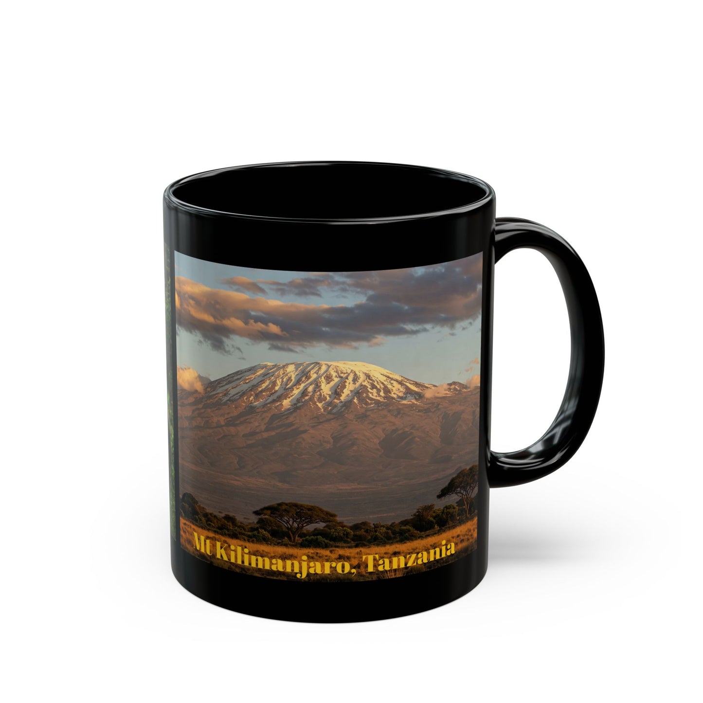 Mt Kilimanjaro, Elephants Safari Black Mug (11oz, 15oz)