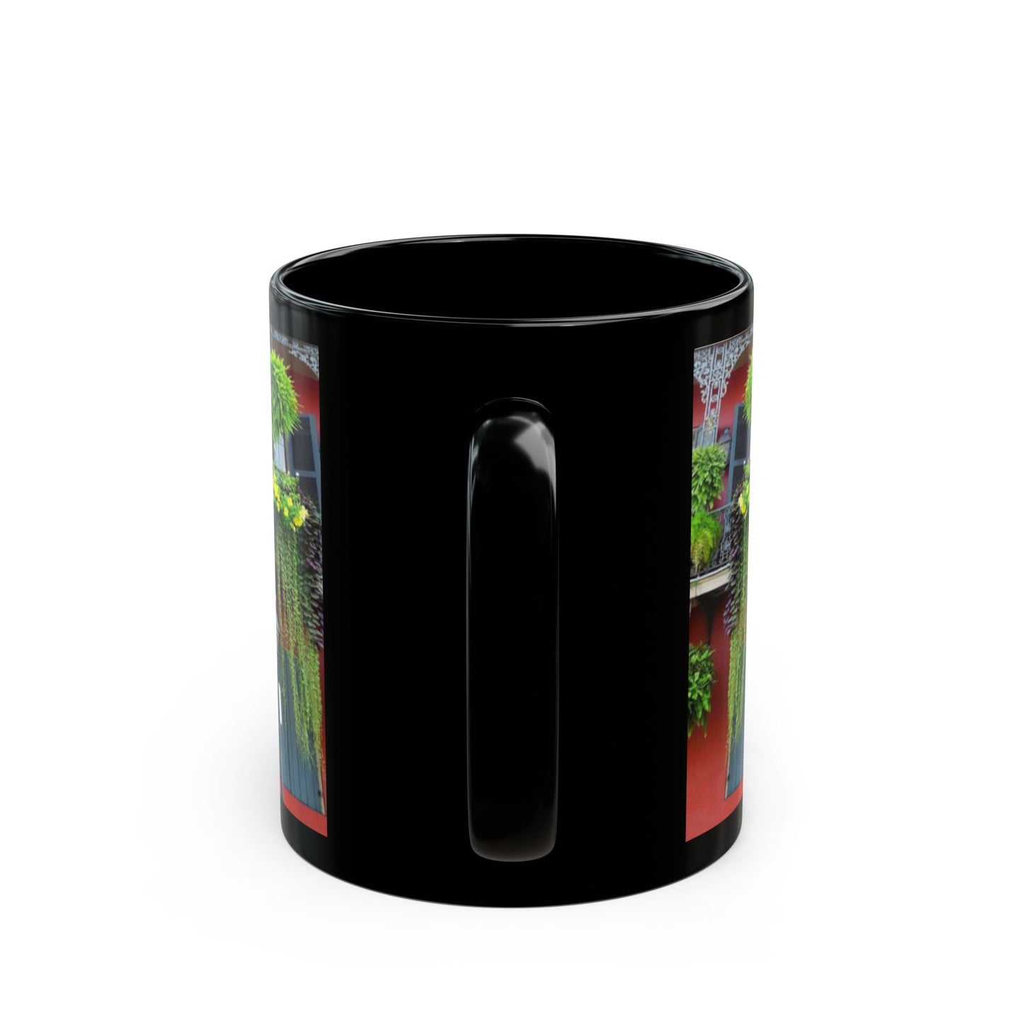 Mardi Gras, French Quarter Architecture design, Black Mug (11oz, 15oz), NOLA