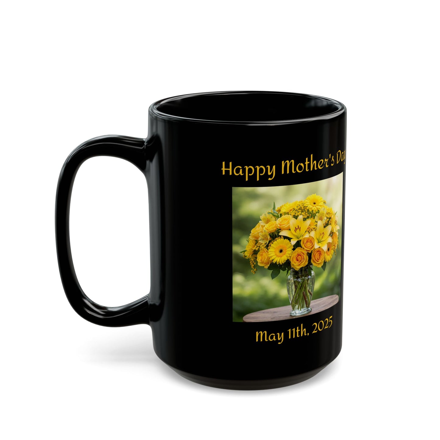 Mother's Day Floral Table with Yellow Bouquet Mug