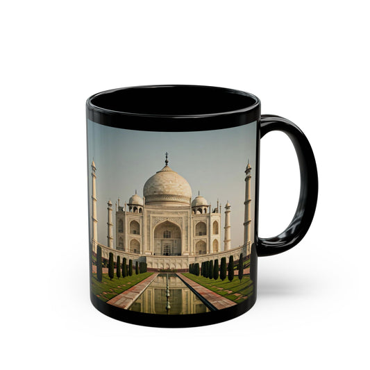 Taj Mahal Mausoleum in Agra, India Black Mug, (11oz, 15oz)