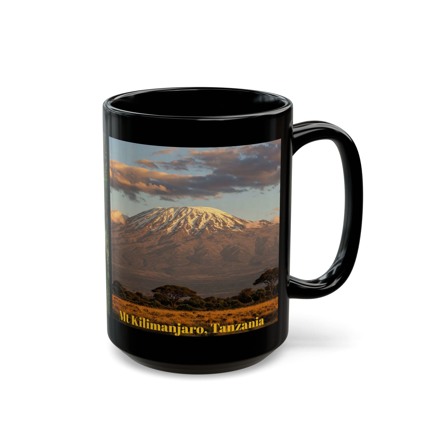 Mt Kilimanjaro, Elephants Safari Black Mug (11oz, 15oz)