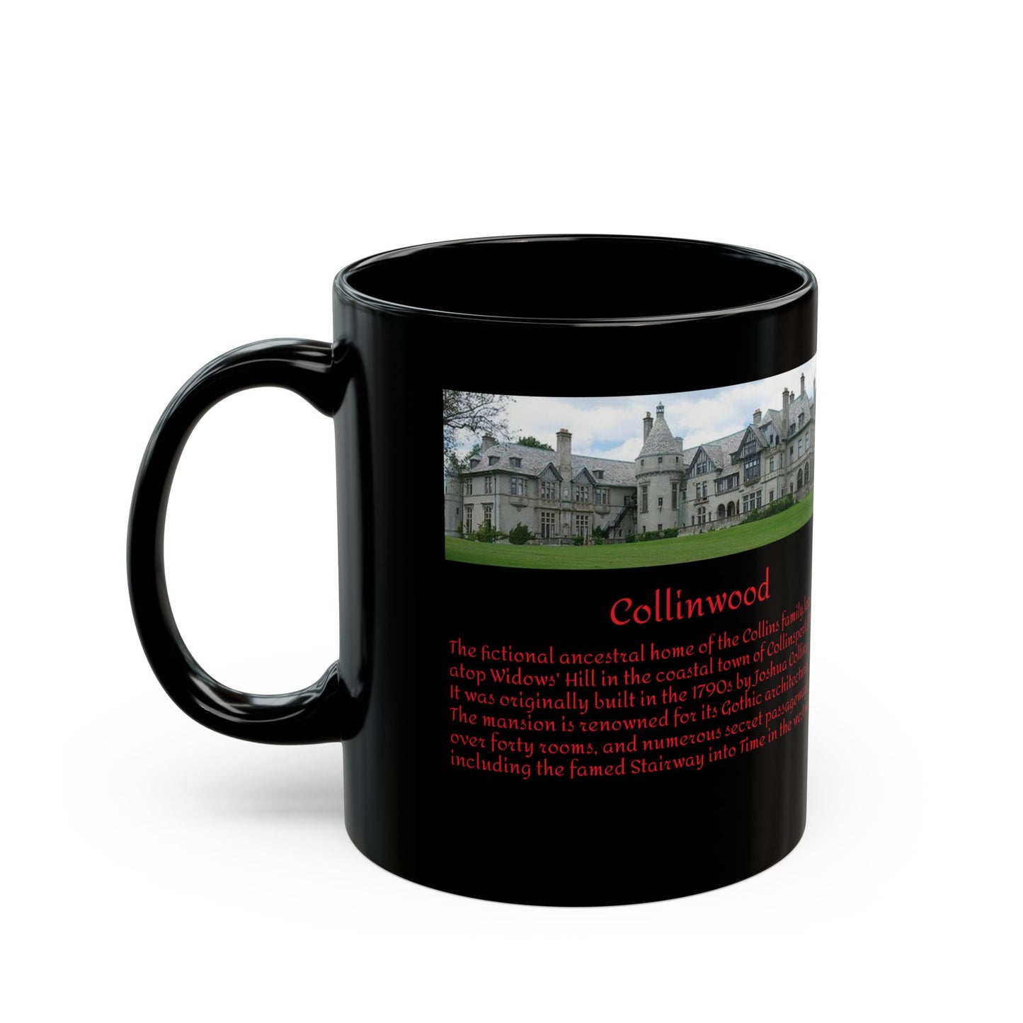 Dark Shadows - Collinswood Mansion, Black Gothic Mug (11oz, 15oz)