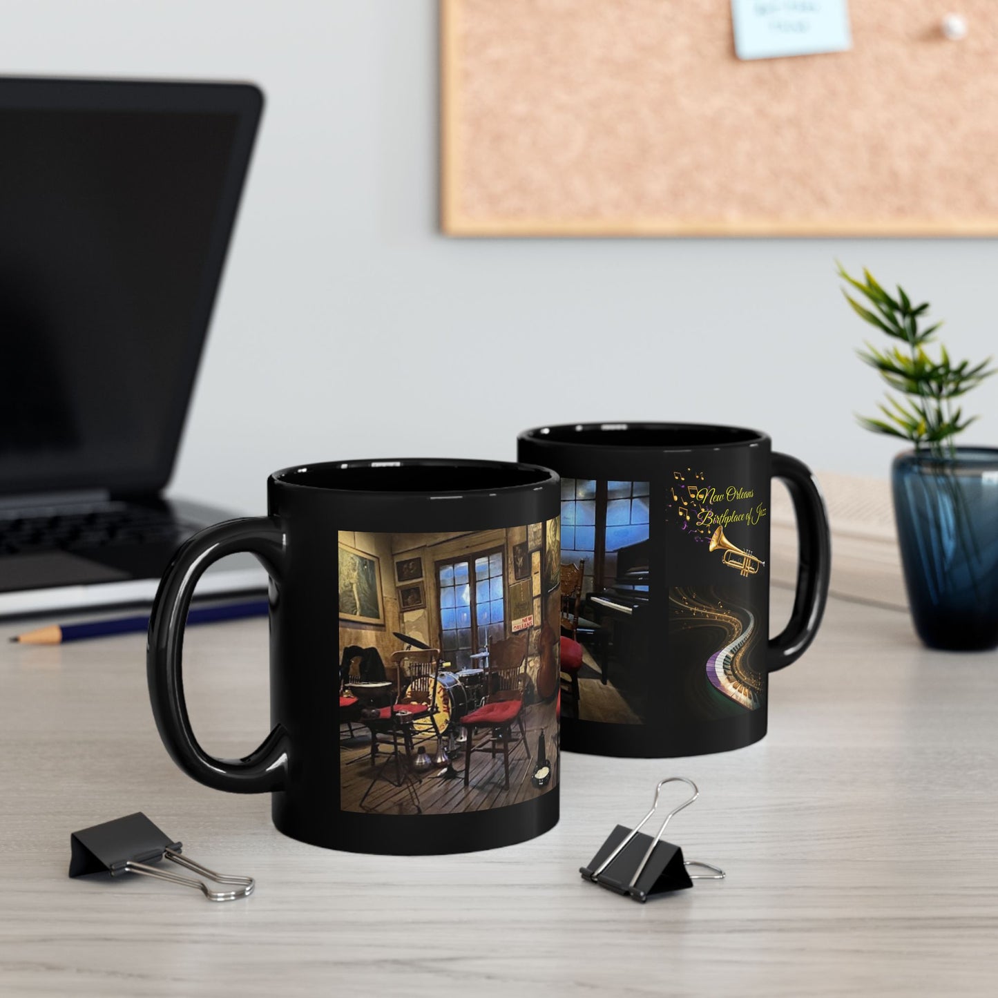 Jazz Black Mug (11oz, 15oz) - NOLA, Birthplace of Jazz