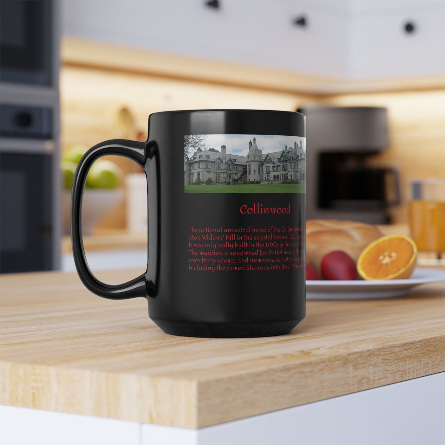 Dark Shadows - Collinswood Mansion, Black Gothic Mug (11oz, 15oz)