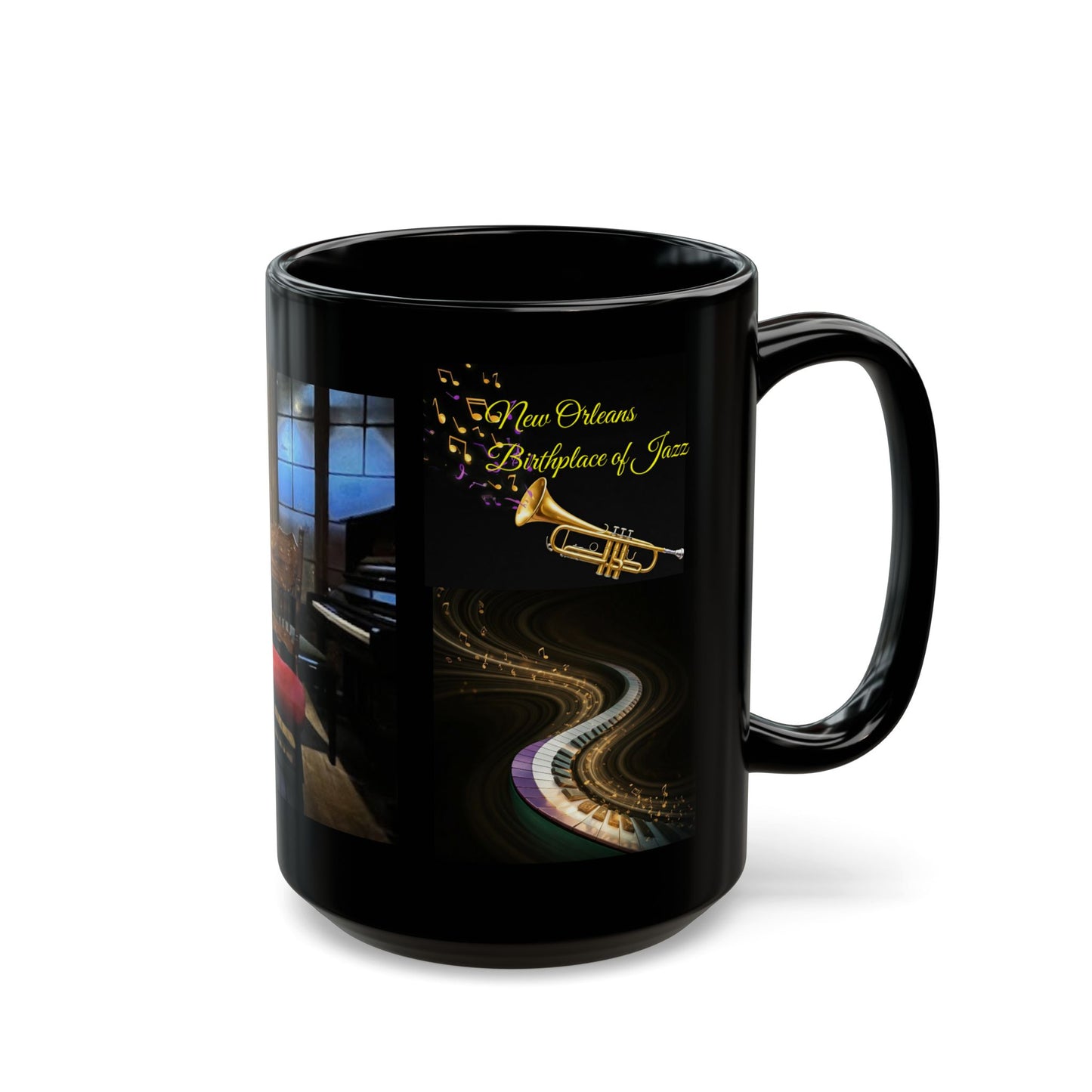 Jazz Black Mug (11oz, 15oz) - NOLA, Birthplace of Jazz