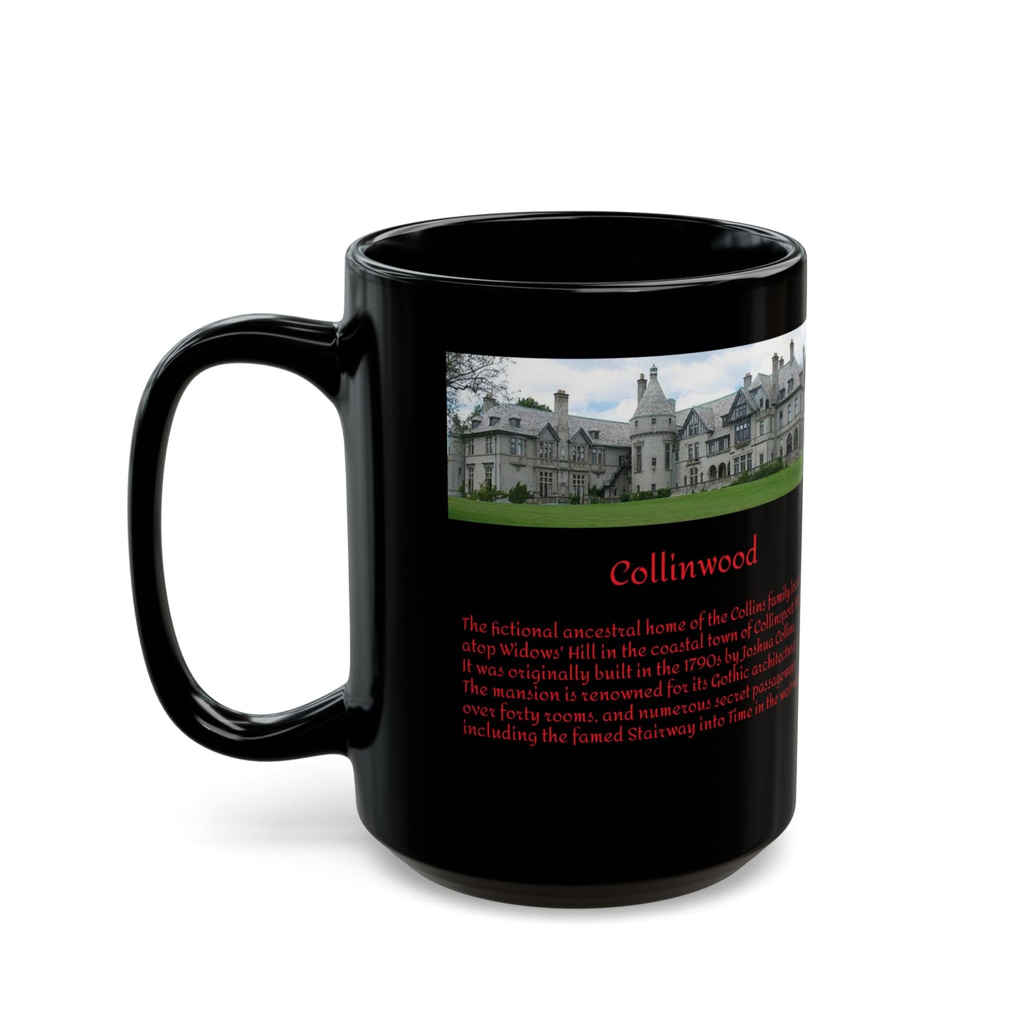 Dark Shadows - Collinswood Mansion, Black Gothic Mug (11oz, 15oz)