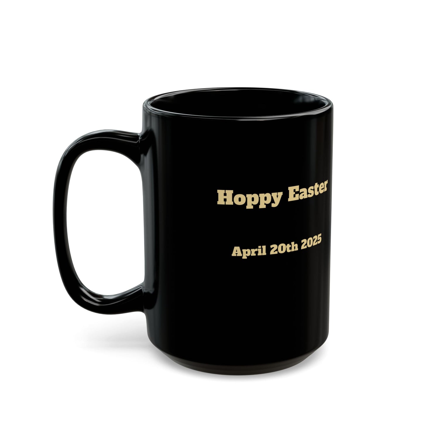 Hoppy Easter Bunny Mug, Black (11oz, 15oz)