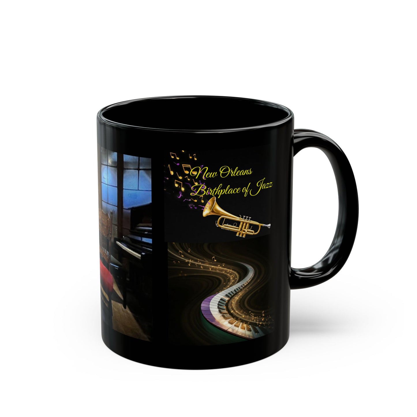 Jazz Black Mug (11oz, 15oz) - NOLA, Birthplace of Jazz