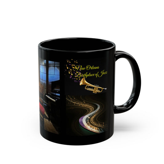 Jazz Black Mug (11oz, 15oz) - NOLA, Birthplace of Jazz