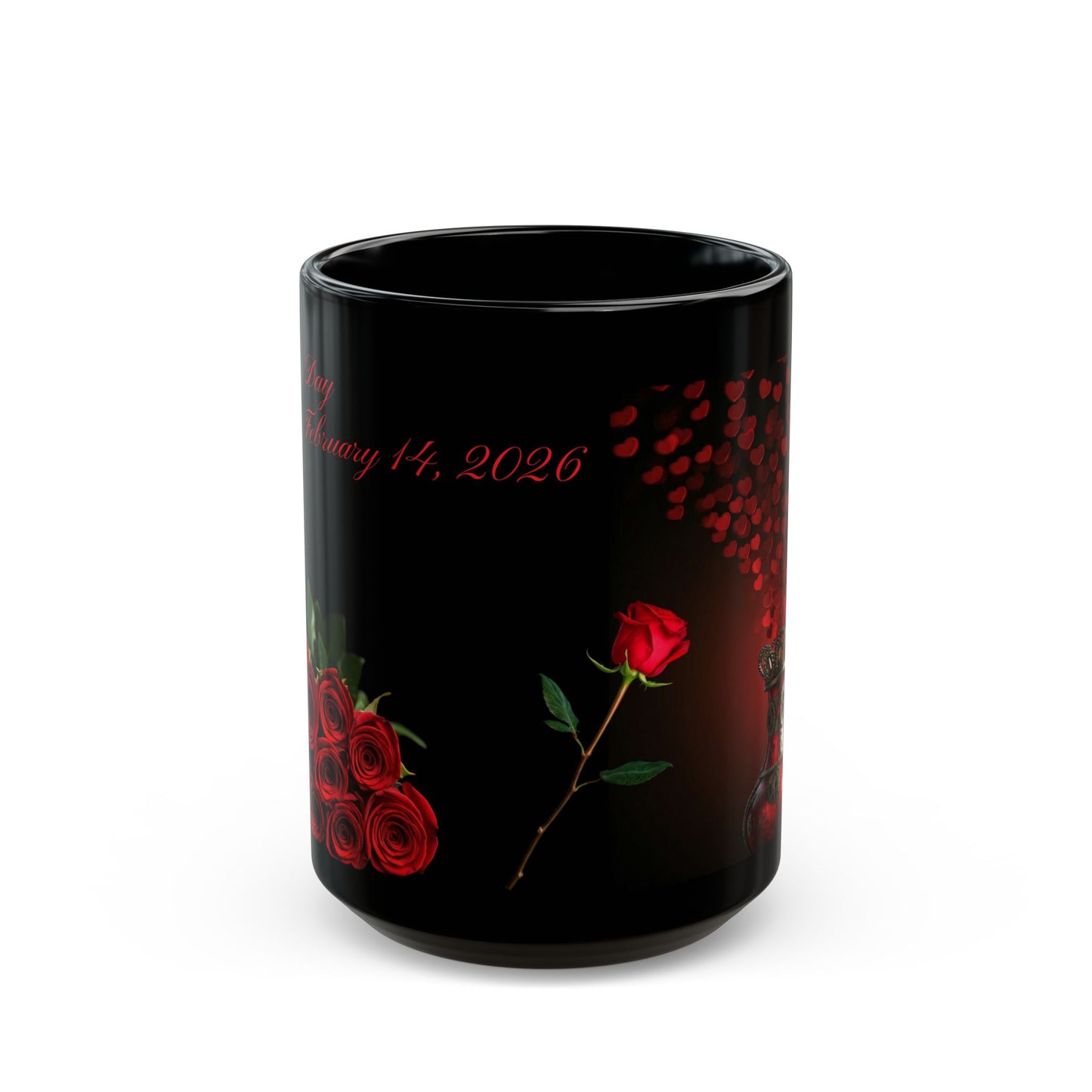 Valentine's Day Roses Mug, Romantic Floral Coffee Cup, 11oz, 15oz