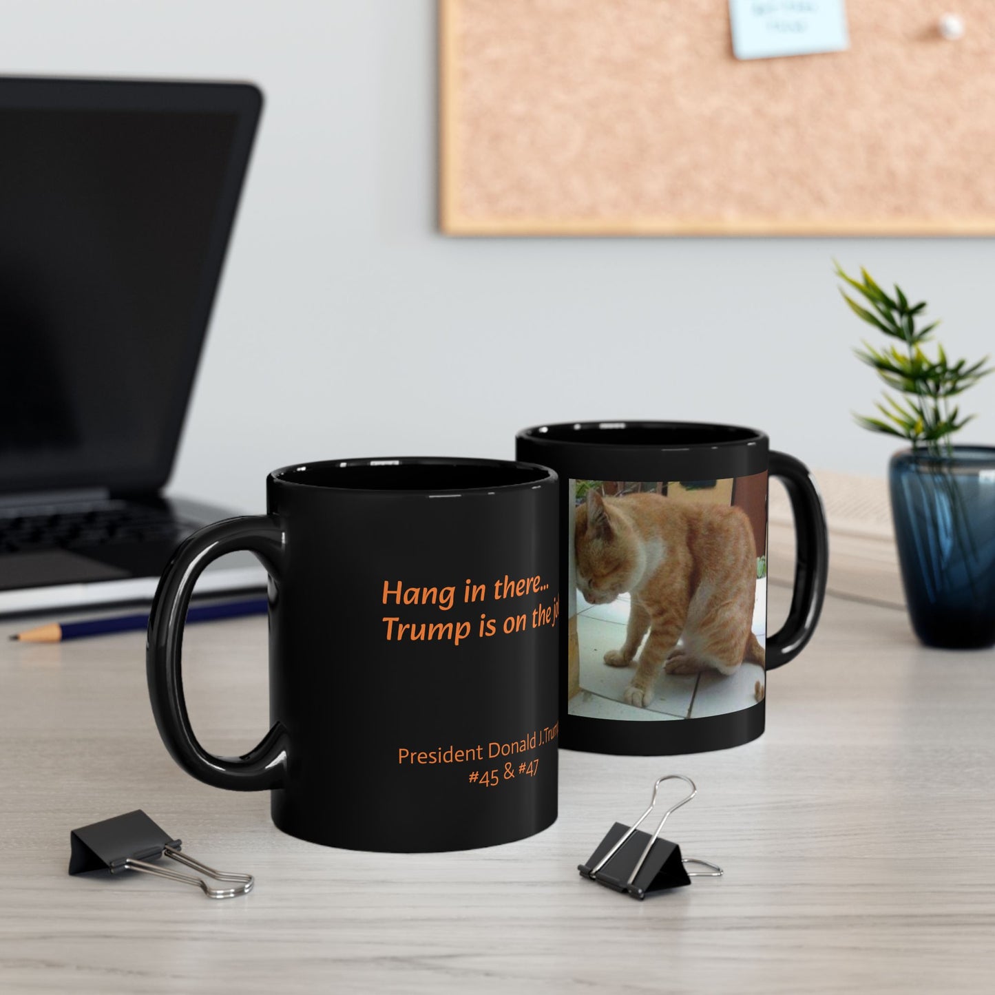 Funny Hang in there. Trump Cat Mug 11oz, 15oz